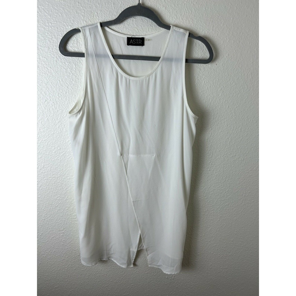 Astr Women Ivory Sleeveless Blouse Size Large L FLAWED